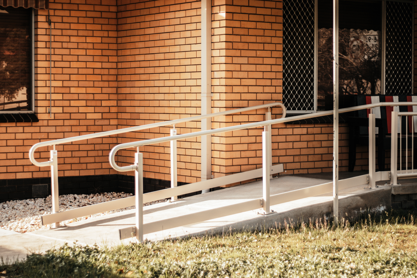 Bespoke aluminium access ramp designed and installed by Australian Ramp and Access Solutions