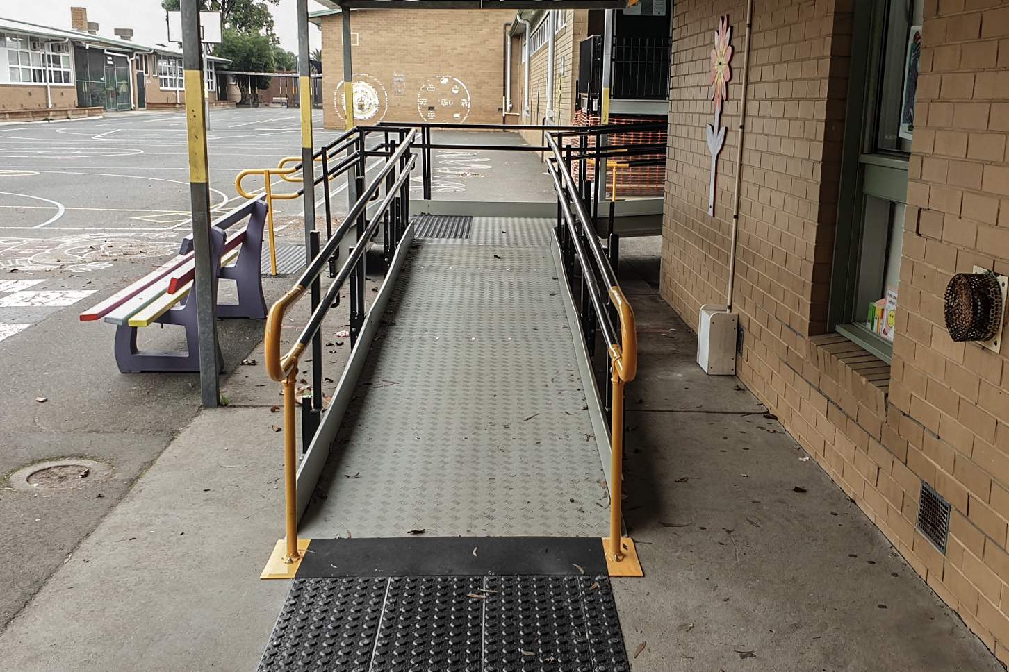 modular ramp installed on a commercial space